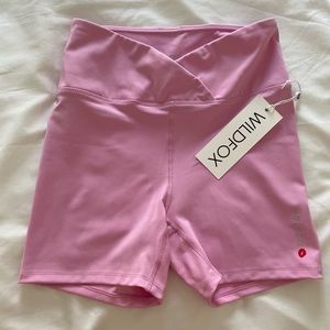 Wildfox pink workout biker shorts